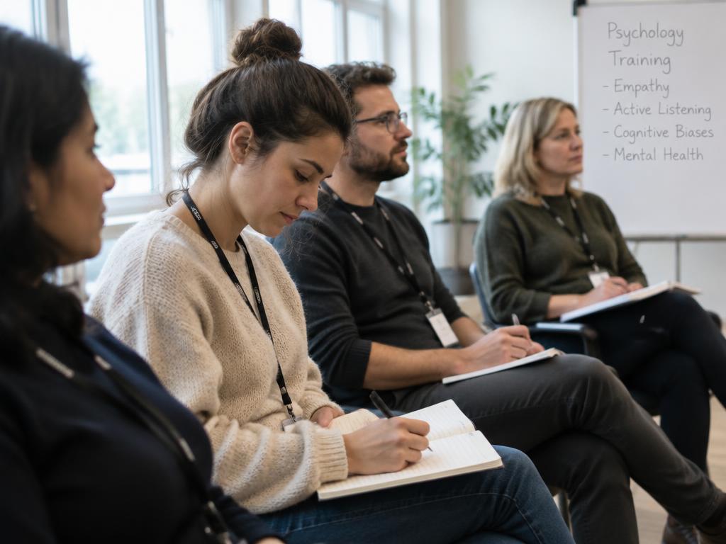 Deelnemer maakt aantekeningen tijdens de psychotherapieopleiding